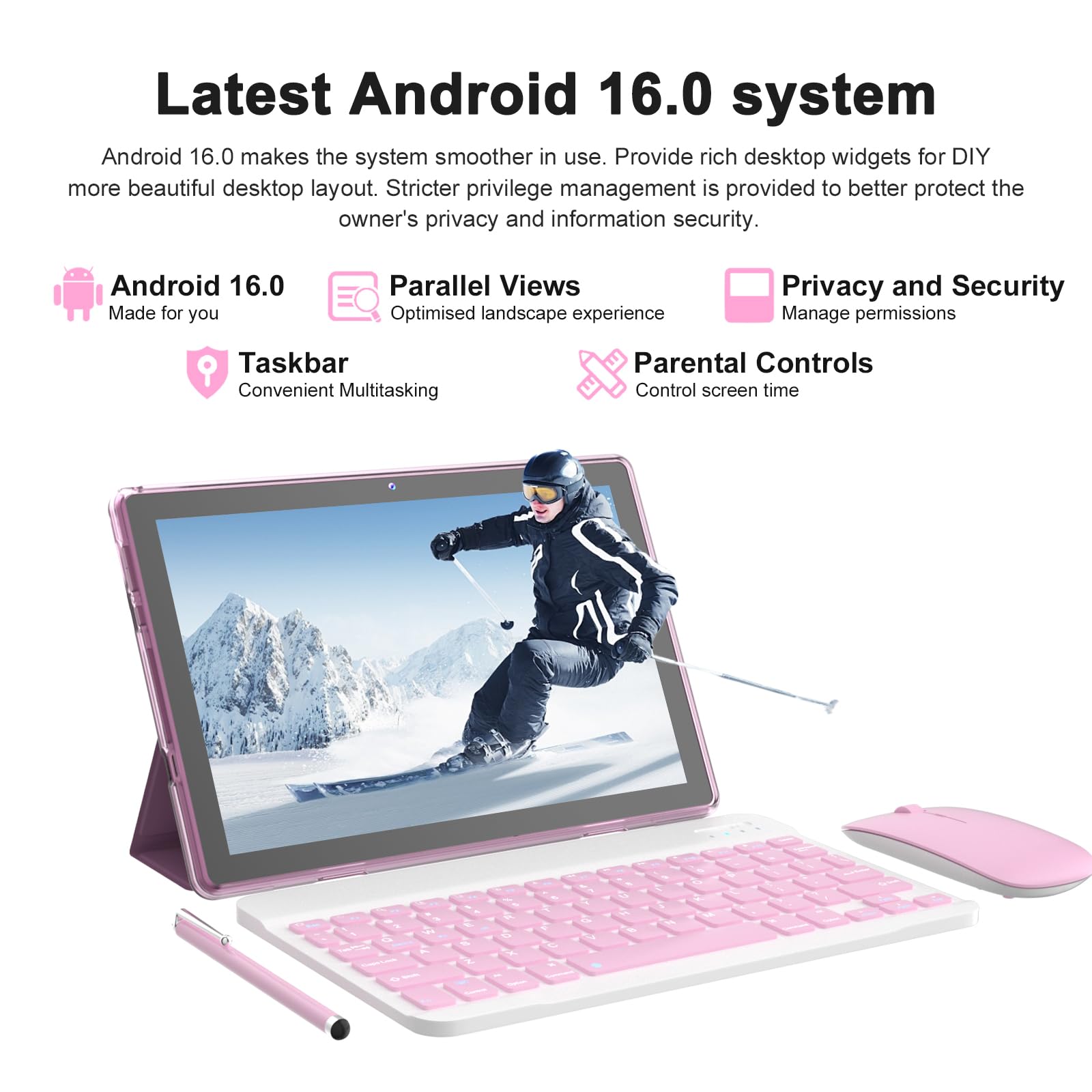 Android 15 Tablet 10 Inch, 12(3+9)GB RAM+64GB ROM, 2 in